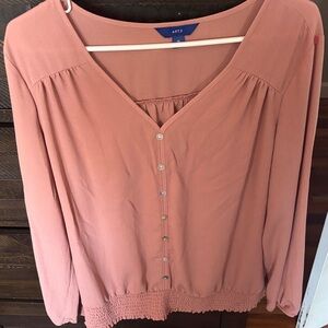 Apt. 9 Women's Peach Button-Front Blouse